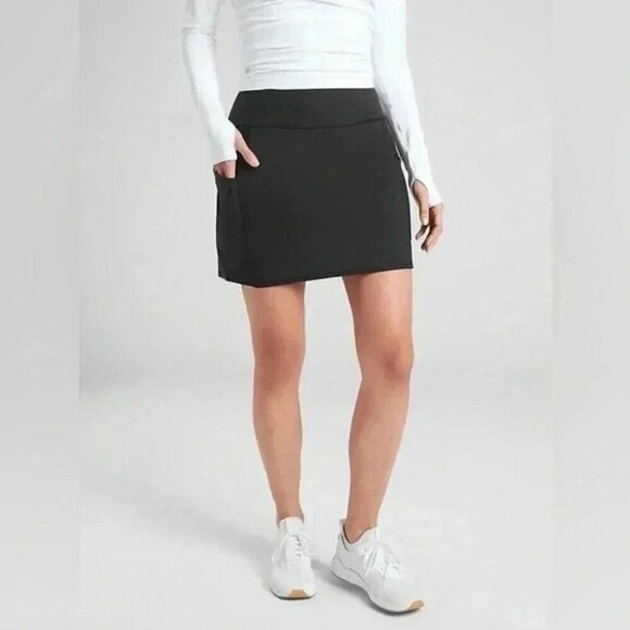 Athleta Action Skort in Dobby 14.5" Black Size 1X Pockets Sporty Outdoor - Picture 1 of 4